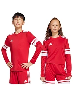 Detské červeno-biele tričko s dlhým rukávom adidas Squadra 25 JJ0041