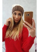 Milano fleecová čiapka K203 ecru+mocca