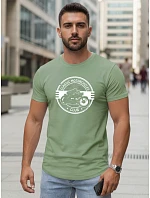 Pánske bavlnené tričko s potlačou motýľa svetlozelené FashionStreet NX5088R Pánske bavlnené tričko s potlačou motýľa svetlozelené FashionStreet NX5088R