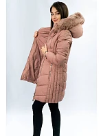 Dámska dlhá prešívaná zimná bunda Old Pink (7689) Dámska dlhá prešívaná zimná bunda Old Pink (7689)