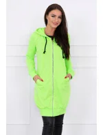Šaty s kapucňou, mikina zelená neónová
