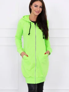 Šaty s kapucňou, mikina zelená neónová
