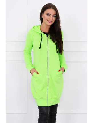 Šaty s kapucňou, mikina zelená neónová