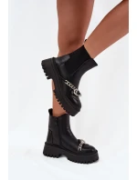 Dámske topánky na platforme s reťazou Black Marvella Dámske topánky na platforme s reťazou Black Marvella