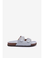 Dámské pantofle s přezkami Modré Oliena