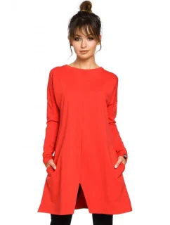 B042 Tunika s predným rázporkom - červená