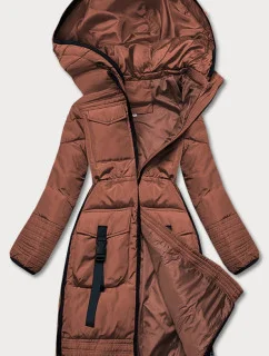 Dámska zimná bunda v hnedej farbe (h-1071-79)