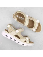 Pohodlné sandále na suchý zips Rieker W RKR691 beige