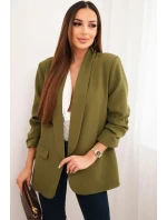 Bunda s klopami elegantná olivovo zelená