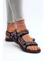 Lekkie Sportowe Sandały Damskie Czarno-Różowe Lumeria Lekkie Sportowe Sandały Damskie Czarno-Różowe Lumeria