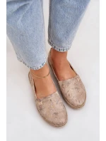 Elegantné velúrové espadrilky s kvetmi Dámske béžové Zazoo 10177 Elegantné velúrové espadrilky s kvetmi Dámske béžové Zazoo 10177