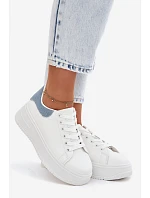 Dámské tenisky na platformě z umělé kůže bílo-modré Calinae