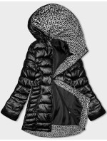 Čierna dámska prešívaná bunda s kapucňou S'west (B8028-1)
