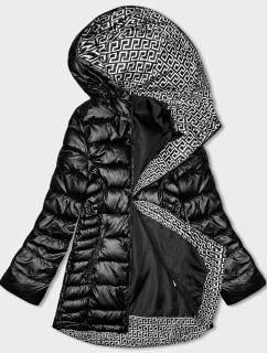 Čierna dámska prešívaná bunda s kapucňou S'west (B8028-1)