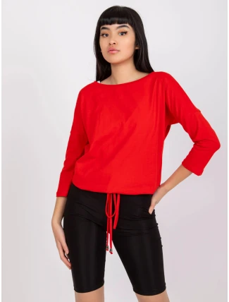Voľná blúzka so zaväzovaním v spodnej časti červená (4691) Voľná blúzka so zaväzovaním v spodnej časti červená (4691)