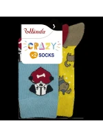 Veselé ponožky 2 páry CRAZY SOCKS 2x - BELLINDA - svetlomodré