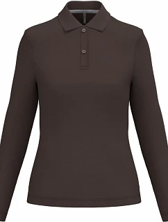 Kariban K 244 Dámske polo s dlhým rukávom z piké 20.K244 čokoládová