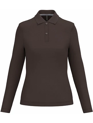 Kariban K 244 Dámske polo s dlhým rukávom z piké 20.K244 čokoládová Kariban K 244 Dámske polo s dlhým rukávom z piké 20.K244 čokoládová