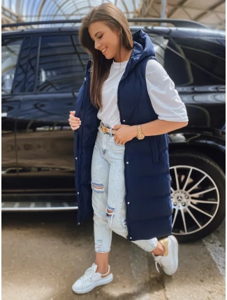 Dámska prešívaná vesta ELLA navy blue FashionStreet TY3034