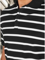 Pánska pruhovaná polokošeľa čierna FashionStreet PX0636