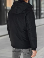Pánska zimná bunda s kapucňou čierna FashionStreet TX5108