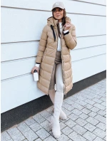 Dámska prešívaná zimná bunda s kapucňou MENSI tmavo béžová FashionStreet TY3970 Dámska prešívaná zimná bunda s kapucňou MENSI tmavo béžová FashionStreet TY3970