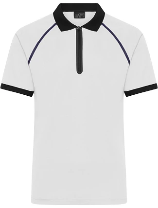 Daiber JN 1308 Pánske polo tričko z piké s zipsom 02.1308 biele/čierne Daiber JN 1308 Pánske polo tričko z piké s zipsom 02.1308 biele/čierne