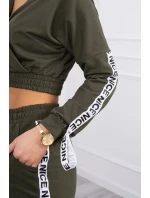 Súprava s ozdobnými khaki stuhami