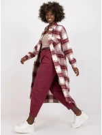 Dámska košeľa EM-KS-002/04.50P Ecru-vínová - FPrice Dámska košeľa EM-KS-002/04.50P Ecru-vínová - FPrice