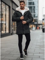 Pánska zimná bunda parka s kapucňou zelená FashionStreet TX4966z Pánska zimná bunda parka s kapucňou zelená FashionStreet TX4966z