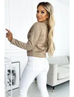 481-1 Semišové tričko s dlhými rukávmi a zipsami - BEACH 481-1 Semišové tričko s dlhými rukávmi a zipsami - BEACH