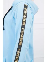 Mikina so zipsom na chrbte modrá