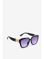Damskie Okulary Przeciwsłoneczne Ze Złotym Detalem UV400 Czarne