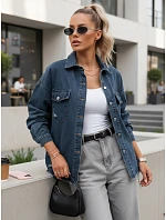 Dámska tmavomodrá džínsová košeľová bunda FashionStreet TY5689 Dámska tmavomodrá džínsová košeľová bunda FashionStreet TY5689