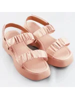 Béžové sandále na nízkej platforme (CM-48)