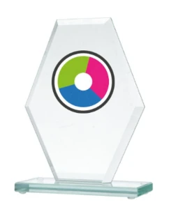 Sklenená trofej s farebnou potlačou LuxorJet