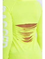 Otrhané žlté neónové šaty