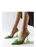 Dámske lodičky na podpätku PM2879 Green - Sweet Shoes