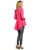 Asymetrický frak s golierom a zapínaním na gombíky M165 - čierny - Moe Asymetrický frak s golierom a zapínaním na gombíky M165 - čierny - Moe