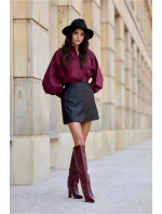 Krátka koženková sukňa SPO0052 čierna - Roco Fashion Krátka koženková sukňa SPO0052 čierna - Roco Fashion