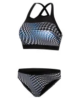 Dámske plavky S47N čierno-modré kockované - Self