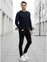 Pánske tmavomodré tričko s dlhým rukávom FashionStreet LX0580