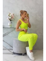 Set top+nohavice žltá neónová