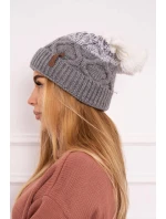 Fleecová čiapka Alice K248 sivá+biela