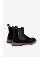 Zamszowe Męskie Botki Sztyblety Big Star OO174192 Czarne