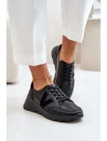 Skórzane Buty Sportowe Damskie Vinceza 7918 Czarne