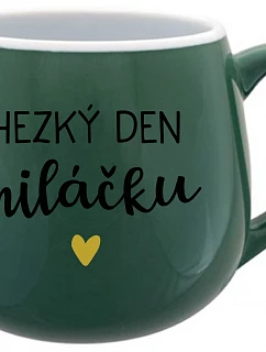 HAPPY BABY DAY - zelený keramický hrnček 300 ml