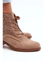 S.Barski Dámské kotníkové boty se vzorem, béžová S.Barski Dámské kotníkové boty se vzorem, béžová