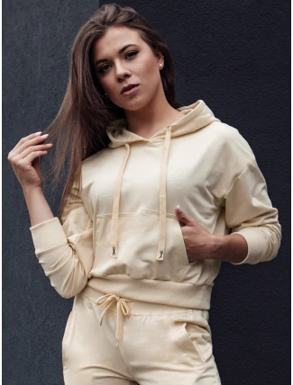 TRENDHOOD dámska krémová mikina s kapucňou FashionStreet BY1308