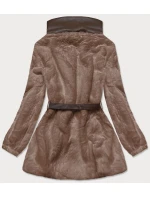 Hnedá kožušinová bunda so stojačikom (GSQ2228) Hnedá kožušinová bunda so stojačikom (GSQ2228)